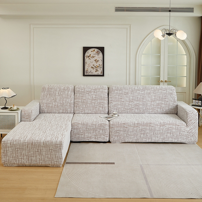 丝绮鹿 2025新款极简系列-沙发套松紧款（贵妃图） 极简-咖