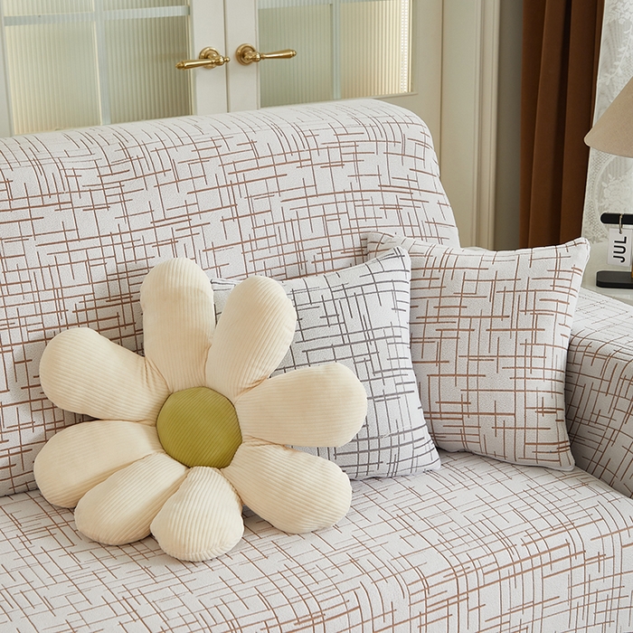 91家纺网 家纺一手货源 找家纺 丝绮鹿 2025新款极简系列-沙发套松紧款（贵妃图） 极简-咖