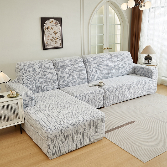 91家纺网 家纺一手货源 找家纺 丝绮鹿 2025新款极简系列-沙发套松紧款（贵妃图） 极简-蓝