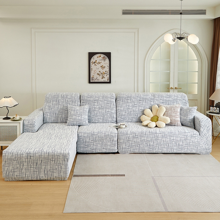 91家纺网 家纺一手货源 找家纺 丝绮鹿 2025新款极简系列-沙发套松紧款（贵妃图） 极简-蓝