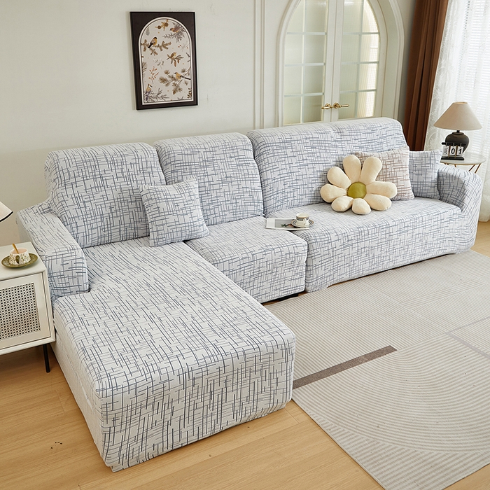 91家纺网 家纺一手货源 找家纺 丝绮鹿 2025新款极简系列-沙发套松紧款（贵妃图） 极简-蓝