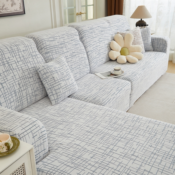 91家纺网 家纺一手货源 找家纺 丝绮鹿 2025新款极简系列-沙发套松紧款（贵妃图） 极简-蓝