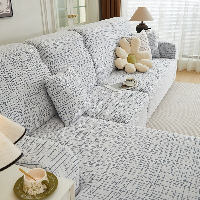 91家纺网 家纺一手货源 找家纺 丝绮鹿 2025新款极简系列-沙发套松紧款（贵妃图） 极简-蓝