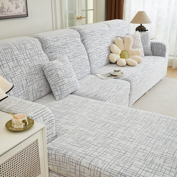 91家纺网 家纺一手货源 找家纺 丝绮鹿 2025新款极简系列-沙发套松紧款（贵妃图） 极简-蓝