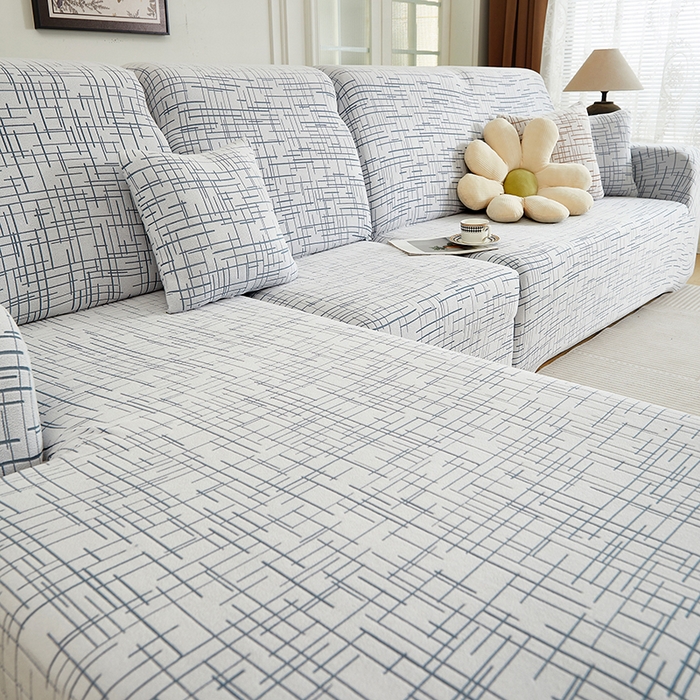 91家纺网 家纺一手货源 找家纺 丝绮鹿 2025新款极简系列-沙发套松紧款（贵妃图） 极简-蓝