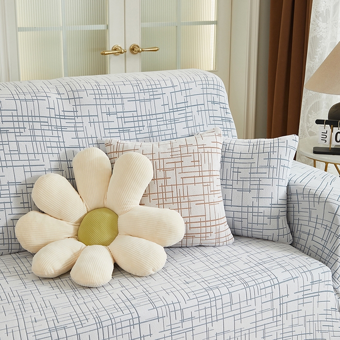 91家纺网 家纺一手货源 找家纺 丝绮鹿 2025新款极简系列-沙发套松紧款（贵妃图） 极简-蓝