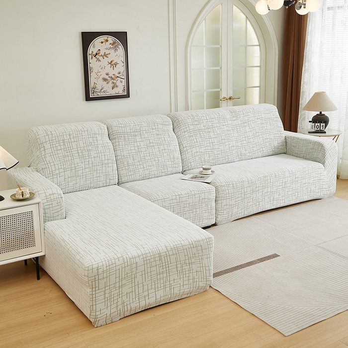 91家纺网 家纺一手货源 找家纺 丝绮鹿 2025新款极简系列-沙发套松紧款（贵妃图） 极简-绿