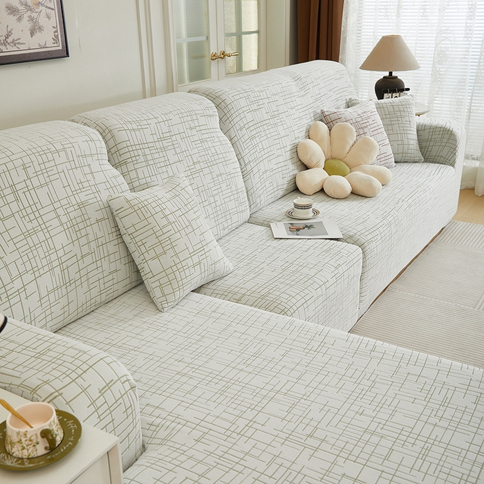 91家纺网 家纺一手货源 找家纺 丝绮鹿 2025新款极简系列-沙发套松紧款（贵妃图） 极简-绿