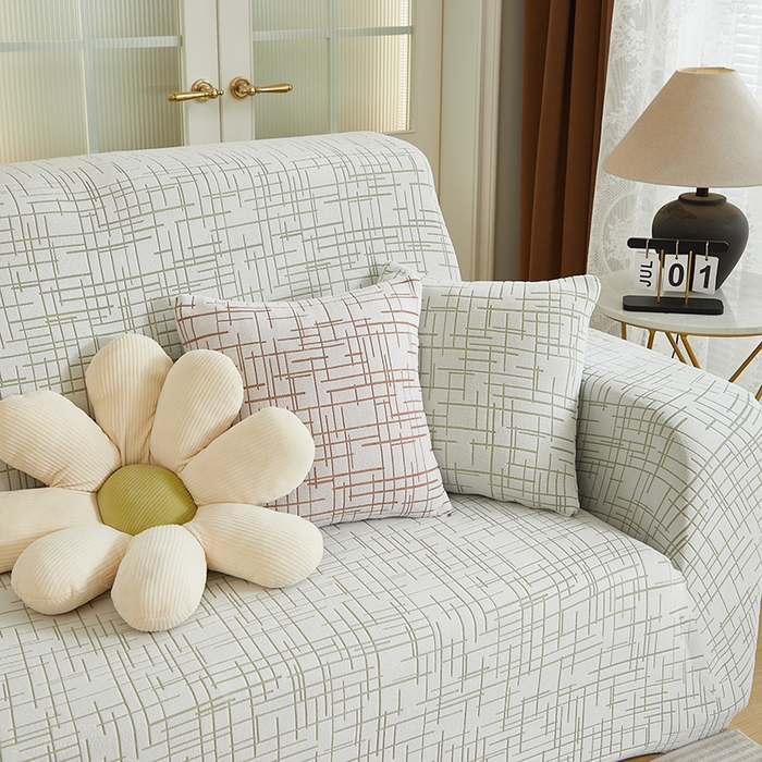 91家纺网 家纺一手货源 找家纺 丝绮鹿 2025新款极简系列-沙发套松紧款（贵妃图） 极简-绿