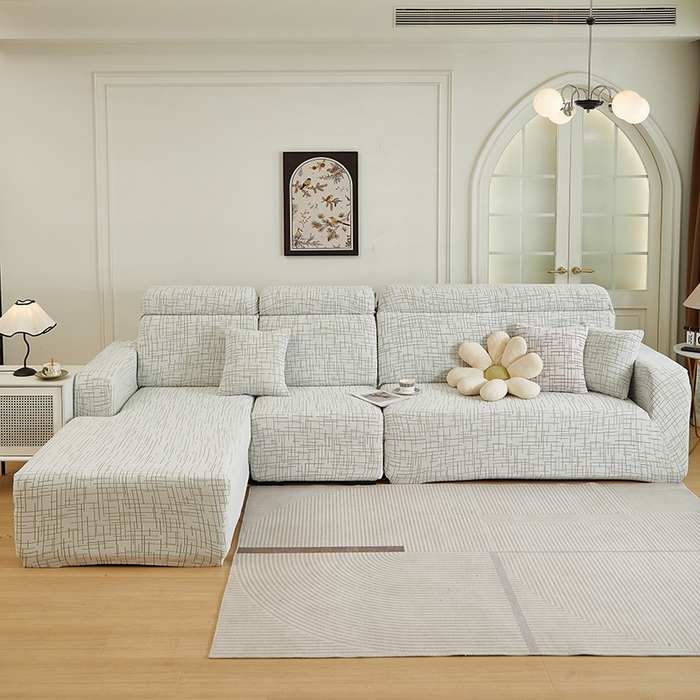 91家纺网 家纺一手货源 找家纺 丝绮鹿 2025新款极简系列-沙发套松紧款（贵妃图） 极简-绿