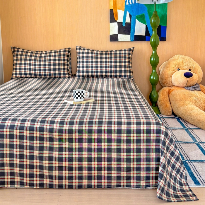 91家纺网 家纺一手货源 找家纺 （总）感遇家纺 2025新款全棉双层纱单品床单床笠枕套-单床单