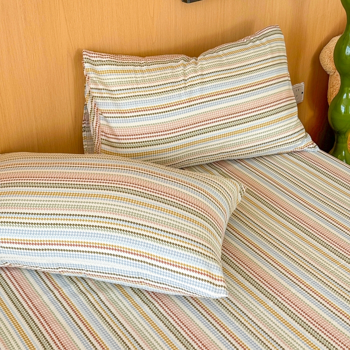 91家纺网 家纺一手货源 找家纺 （总）感遇家纺 2025新款全棉双层纱单品床单床笠枕套-单床单