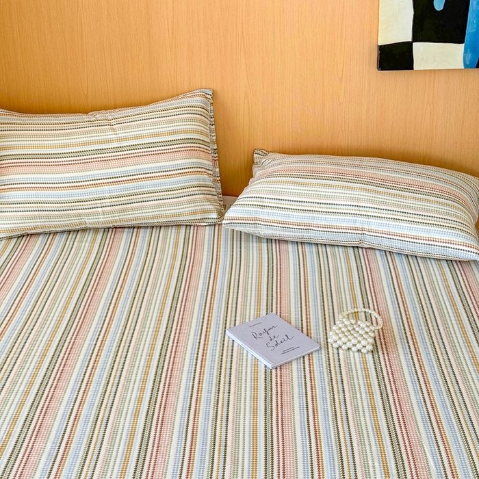 91家纺网 家纺一手货源 找家纺 （总）感遇家纺 2025新款全棉双层纱单品床单床笠枕套-单床单