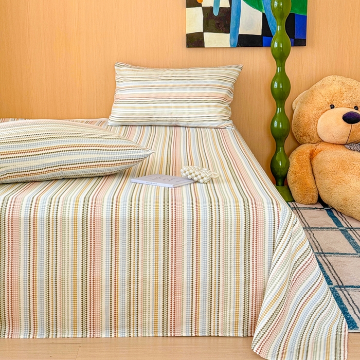 91家纺网 家纺一手货源 找家纺 （总）感遇家纺 2025新款全棉双层纱单品床单床笠枕套-单床单