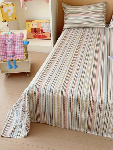 91家纺网 家纺一手货源 找家纺 （总）感遇家纺 2025新款全棉双层纱单品床单床笠枕套-单床单