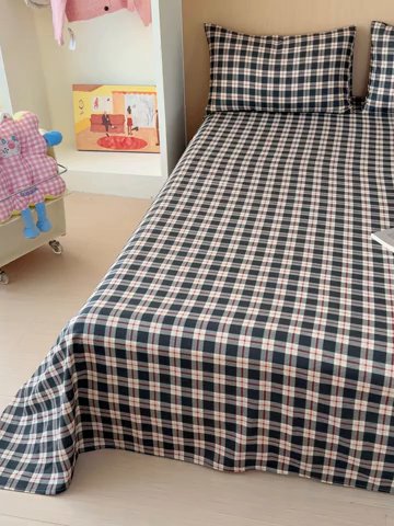 91家纺网 家纺一手货源 找家纺 （总）感遇家纺 2025新款全棉双层纱单品床单床笠枕套-单床单