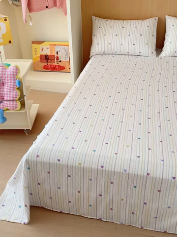 91家纺网 家纺一手货源 找家纺 （总）感遇家纺 2025新款全棉双层纱单品床单床笠枕套-单床单