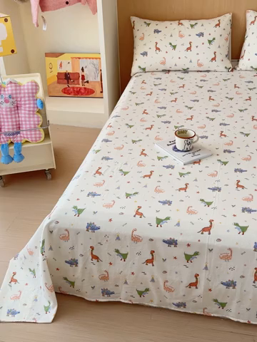 91家纺网 家纺一手货源 找家纺 （总）感遇家纺 2025新款全棉双层纱单品床单床笠枕套-单床单