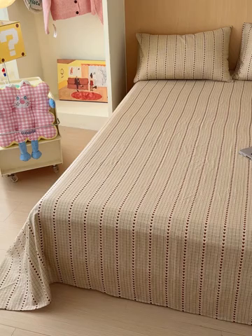 91家纺网 家纺一手货源 找家纺 （总）感遇家纺 2025新款全棉双层纱单品床单床笠枕套-单床单