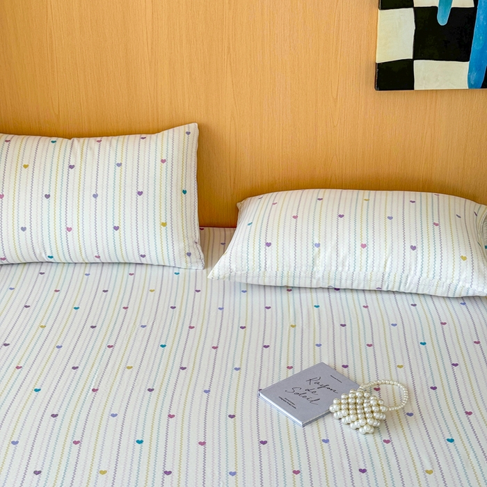 91家纺网 家纺一手货源 找家纺 2025新款全棉双层纱单品床单床笠枕套-单床单 简爱