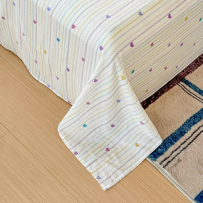 91家纺网 家纺一手货源 找家纺 2025新款全棉双层纱单品床单床笠枕套-单床单 简爱