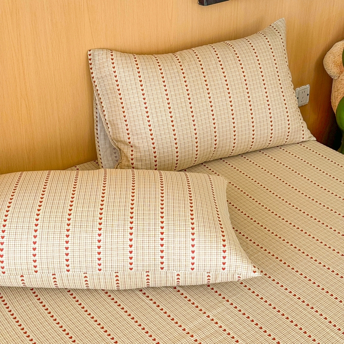 91家纺网 家纺一手货源 找家纺 2025新款全棉双层纱单品床单床笠枕套-单床单 摩卡