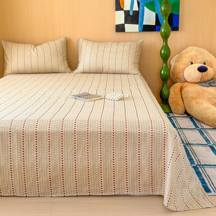 2025新款全棉双层纱单品床单床笠枕套-单床单 摩卡