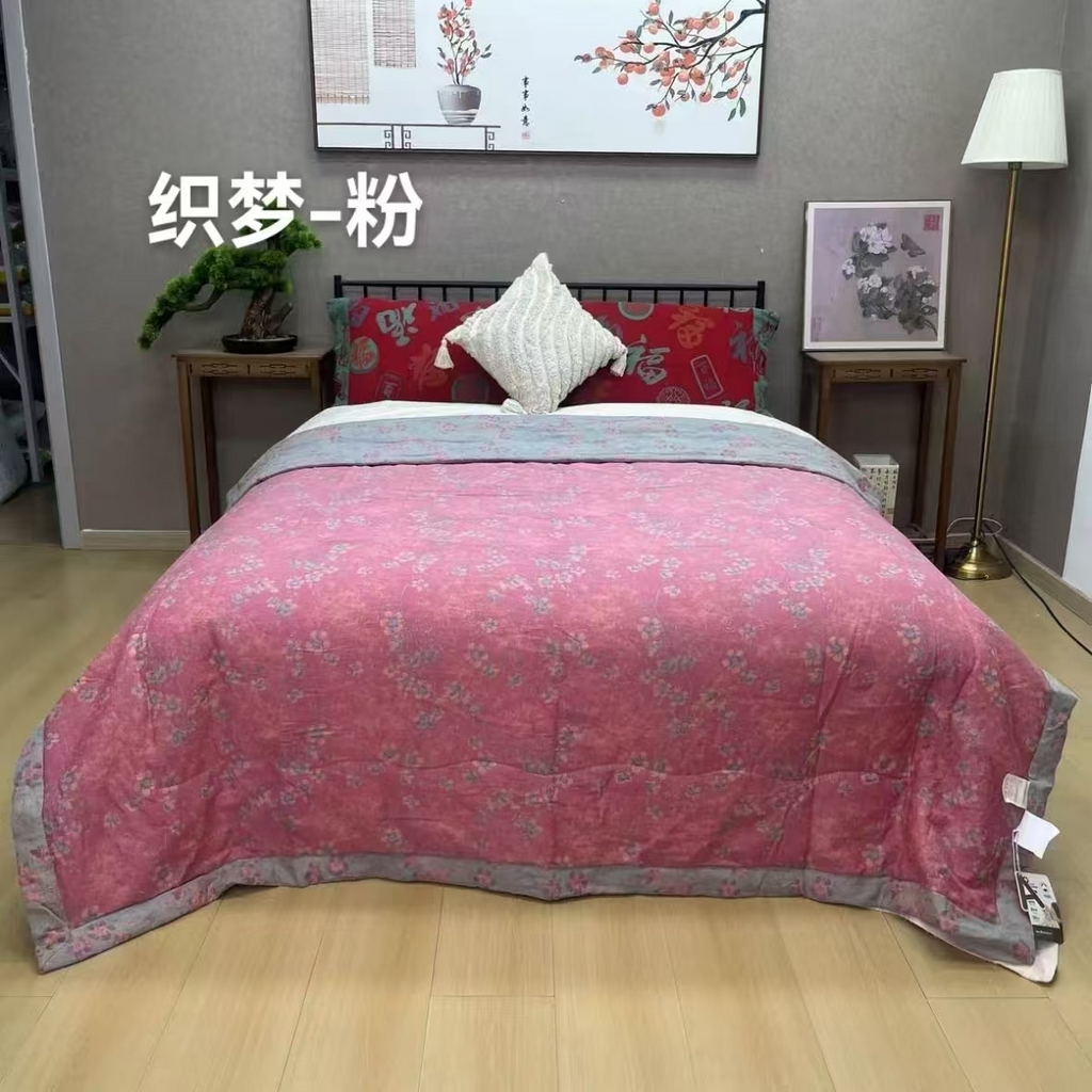 91家纺网 家纺一手货源 找家纺 （总）鲁爱家纺供货 2025新款全棉双层纱提花夏被