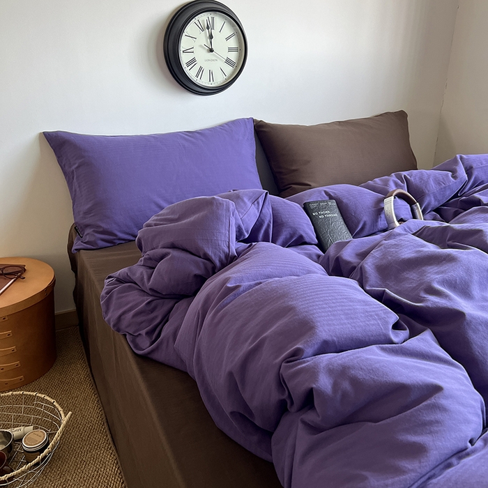 91家纺网 家纺一手货源 找家纺 （总）蜜宿 2025新款全棉人字纹四件套-春日栗子