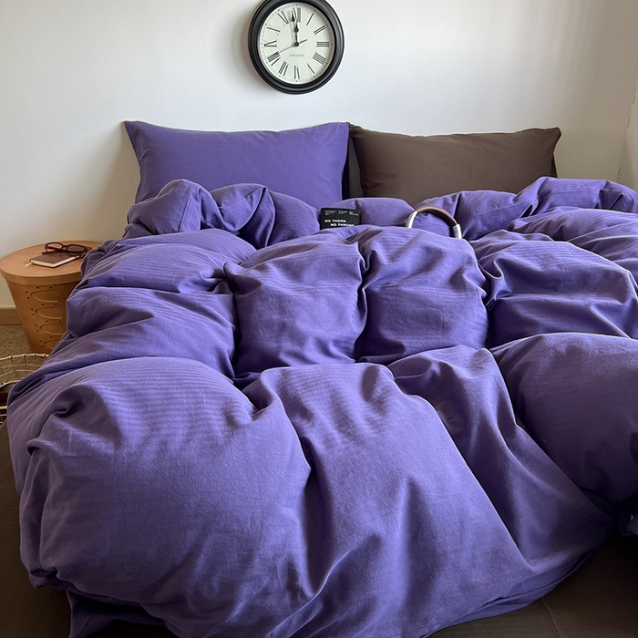 91家纺网 家纺一手货源 找家纺 （总）蜜宿 2025新款全棉人字纹四件套-春日栗子