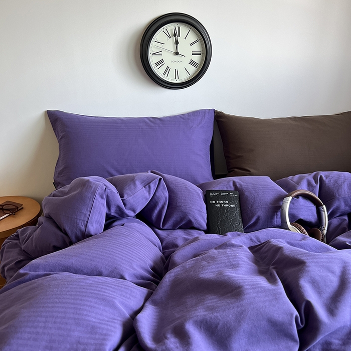 91家纺网 家纺一手货源 找家纺 （总）蜜宿 2025新款全棉人字纹四件套-春日栗子