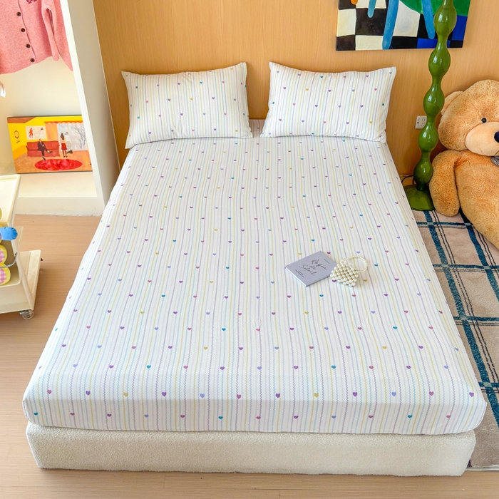 感遇家纺 2025新款全棉双层纱单品床单床笠枕套-单床笠 简爱