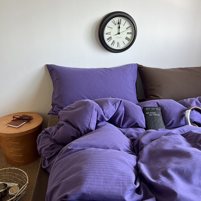 91家纺网 家纺一手货源 找家纺 蜜宿 2025新款全棉人字纹四件套-春日栗子 春日栗子（纯色混搭）