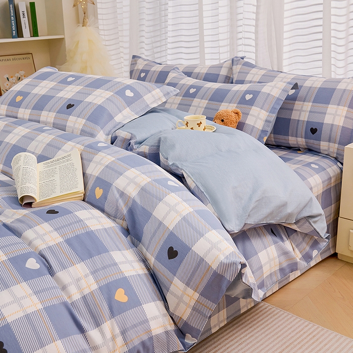 91家纺网 家纺一手货源 找家纺 （总）睡美美家纺 2025新款ins风舒适全棉印花床单床笠款四件套