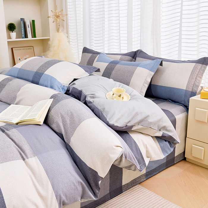 91家纺网 家纺一手货源 找家纺 （总）睡美美家纺 2025新款ins风舒适全棉印花床单床笠款四件套