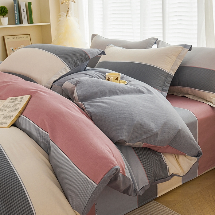 91家纺网 家纺一手货源 找家纺 （总）睡美美家纺 2025新款ins风舒适全棉印花床单床笠款四件套