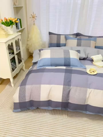 91家纺网 家纺一手货源 找家纺 （总）睡美美家纺 2025新款ins风舒适全棉印花床单床笠款四件套