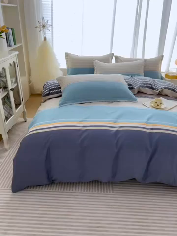 91家纺网 家纺一手货源 找家纺 （总）睡美美家纺 2025新款ins风舒适全棉印花床单床笠款四件套