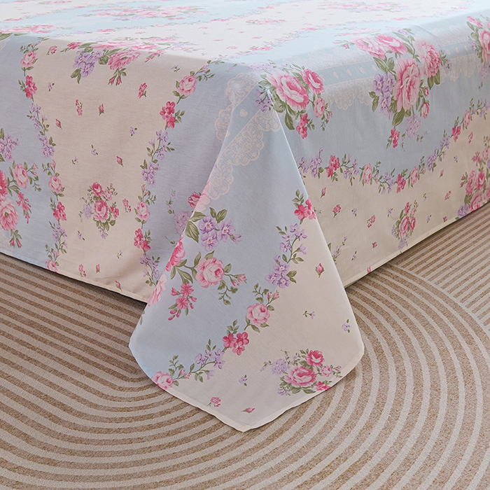 91家纺网 家纺一手货源 找家纺 （总）睡美美家纺 2025新款ins风舒适全棉印花床单床笠款四件套