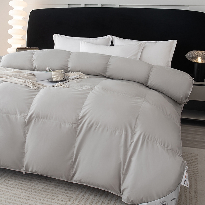 91家纺网 家纺一手货源 找家纺 静若居羽绒被壳 2025新款全棉防雨布自充绒羽绒被套自充羽绒被壳送管子 灰色