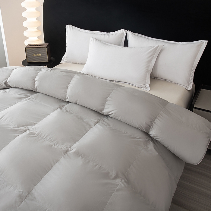 91家纺网 家纺一手货源 找家纺 静若居羽绒被壳 2025新款全棉防雨布自充绒羽绒被套自充羽绒被壳送管子 灰色