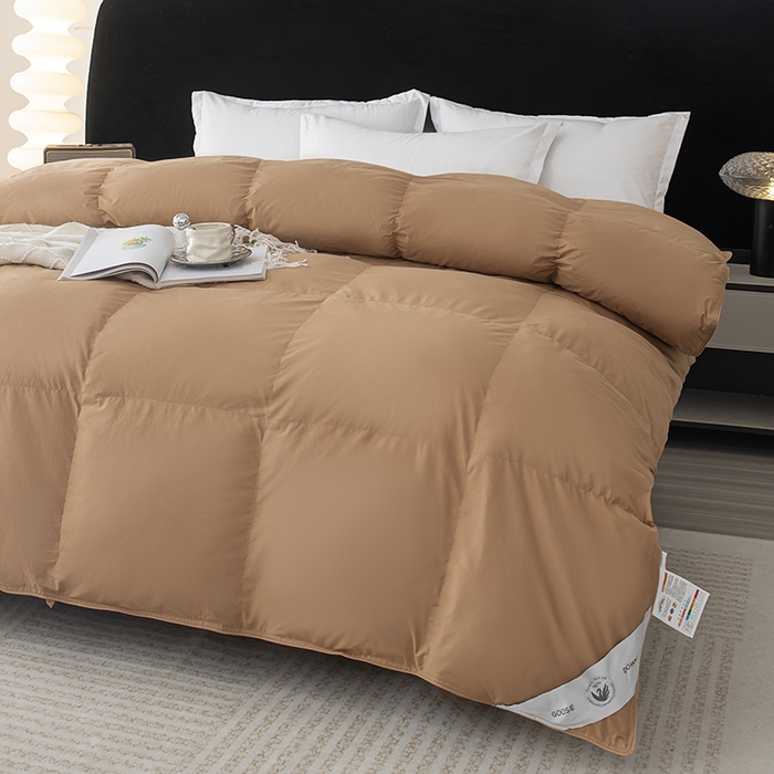 91家纺网 家纺一手货源 找家纺 静若居羽绒被壳 2025新款全棉防雨布自充绒羽绒被套自充羽绒被壳送管子 咖色