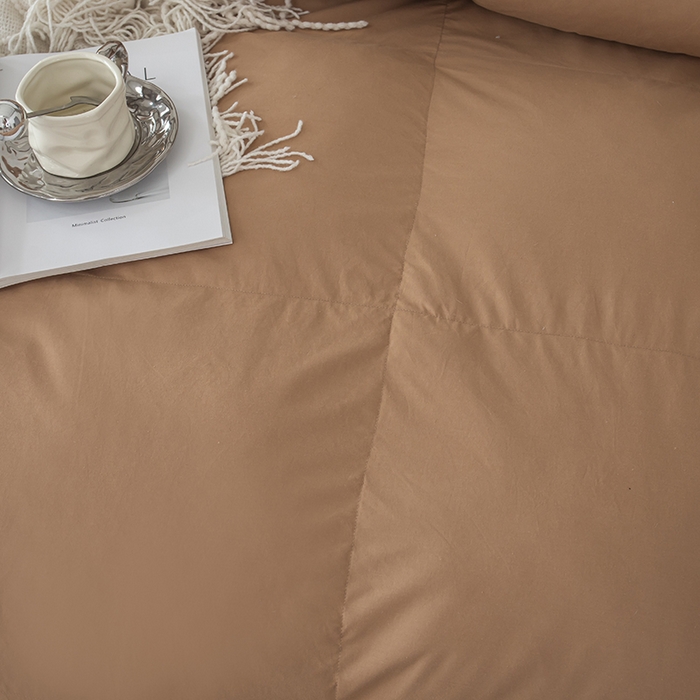 91家纺网 家纺一手货源 找家纺 静若居羽绒被壳 2025新款全棉防雨布自充绒羽绒被套自充羽绒被壳送管子 咖色