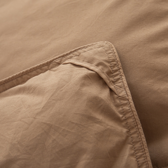 91家纺网 家纺一手货源 找家纺 静若居羽绒被壳 2025新款全棉防雨布自充绒羽绒被套自充羽绒被壳送管子 咖色