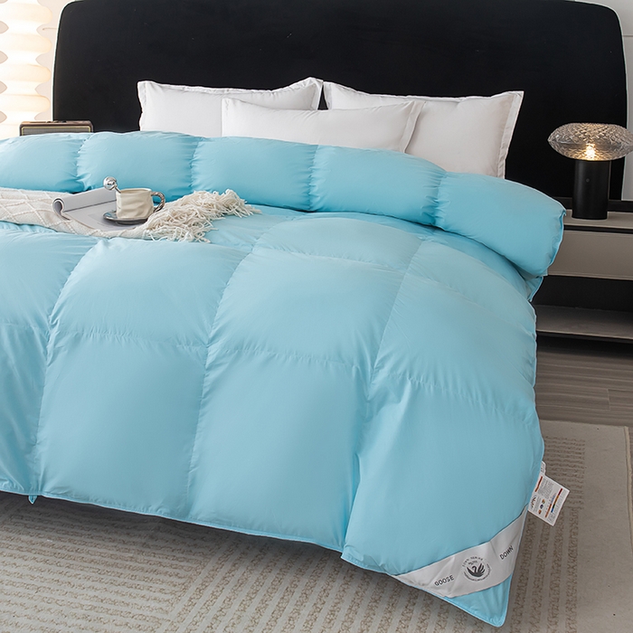 91家纺网 家纺一手货源 找家纺 御眠纺羽绒被壳 2025新款全棉防雨布自充绒羽绒被套自充羽绒被壳送管子 蓝色