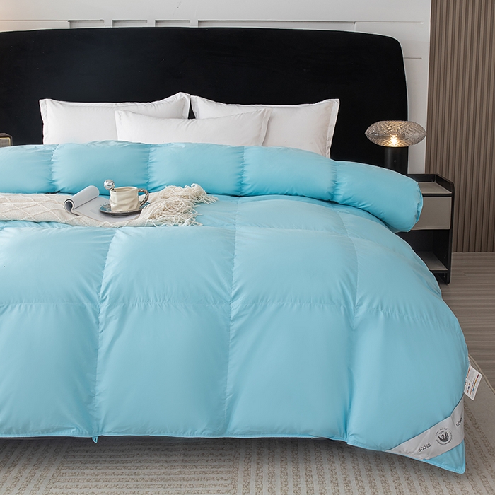 91家纺网 家纺一手货源 找家纺 御眠纺羽绒被壳 2025新款全棉防雨布自充绒羽绒被套自充羽绒被壳送管子 蓝色