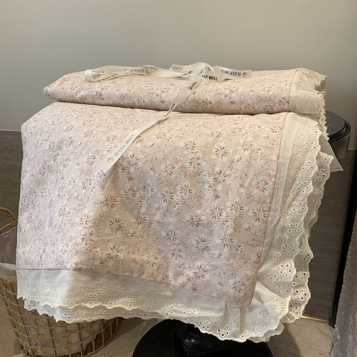 91家纺网 家纺一手货源 找家纺 （总）奈萝家纺 2025春夏新款全棉纯棉蕾丝花边款夏被夏凉被空调被,呆呆熊,花语绿,花语紫,柠檬,蔷薇,西瓜兔,夏蓝,夏梦,夏之语,小花熊,樱花,组合图仅供展示