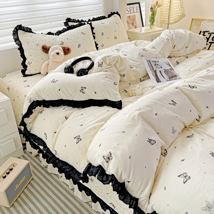 91家纺网 家纺一手货源 找家纺 （总）仟网汇 2025新款赫本风床盖四件套