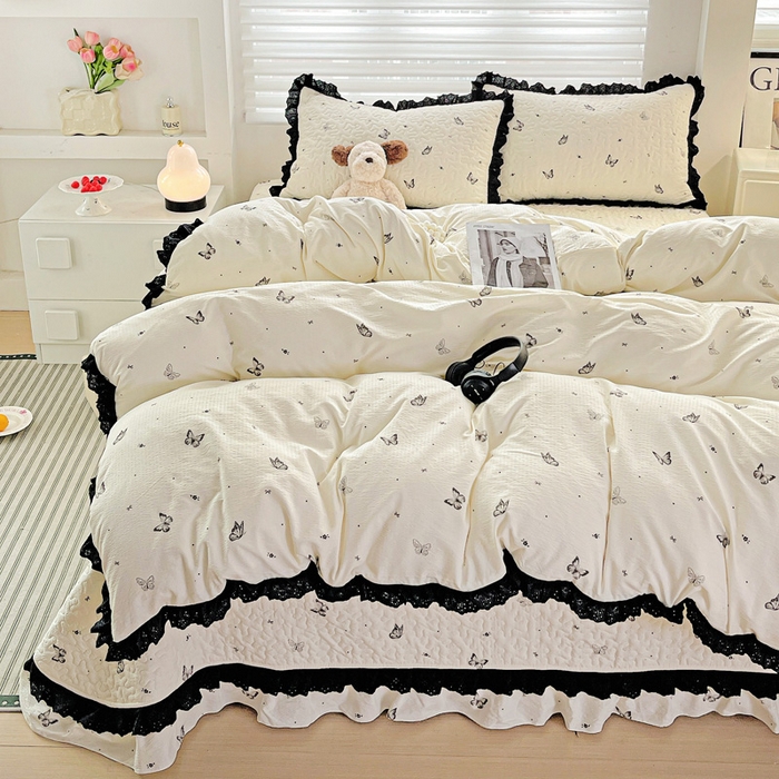 91家纺网 家纺一手货源 找家纺 （总）仟网汇 2025新款赫本风床盖四件套