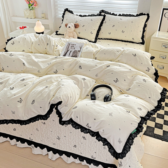 91家纺网 家纺一手货源 找家纺 （总）仟网汇 2025新款赫本风床盖四件套